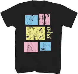 PopMarket - a-ha - A-ha - Tour Take On Me T-Shirt - Large Black 16AHA006A3 - APPAREL - Multicolor