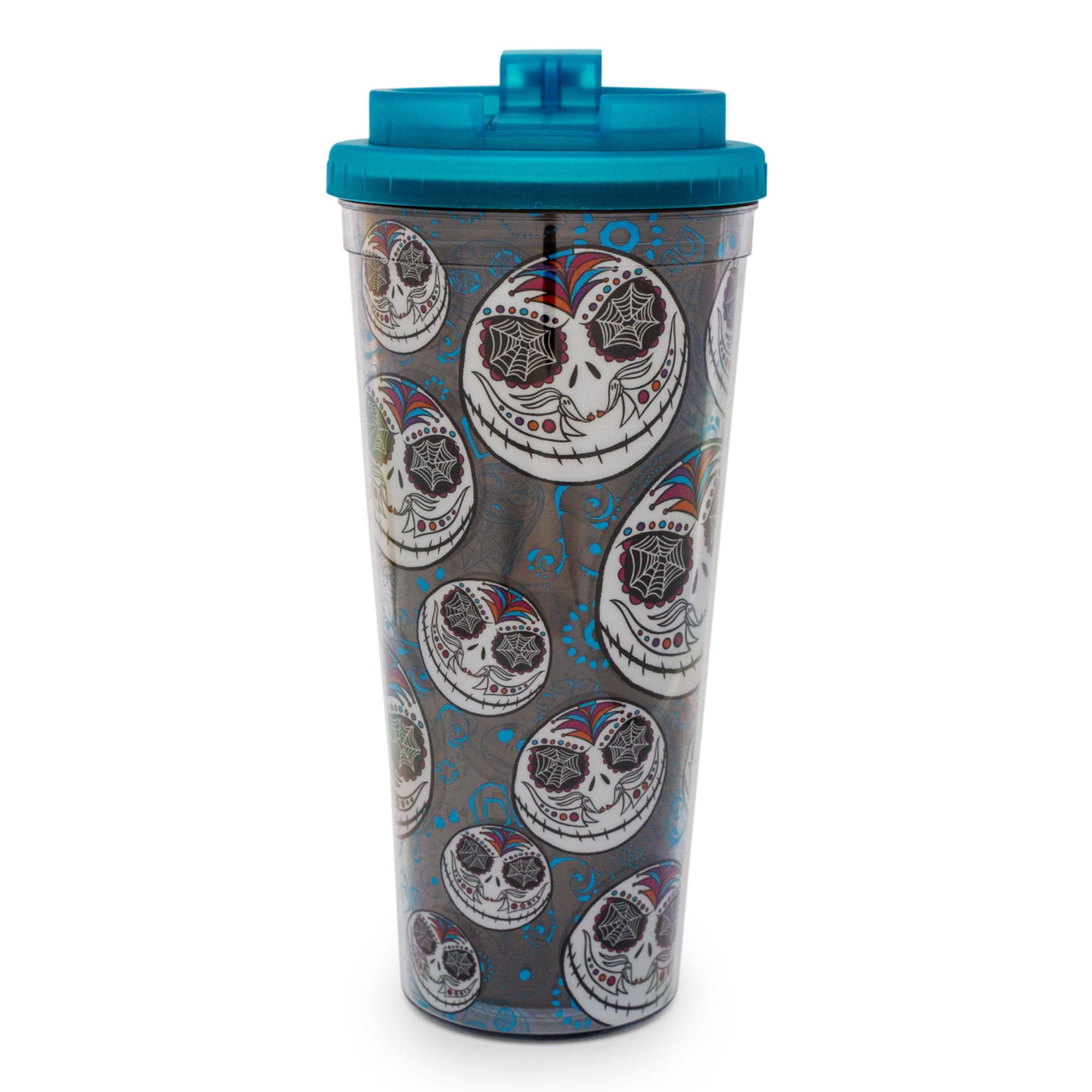 Disney - The Nightmare Before Christmas Jack Sugar Skull Plastic Travel Tumbler - Black