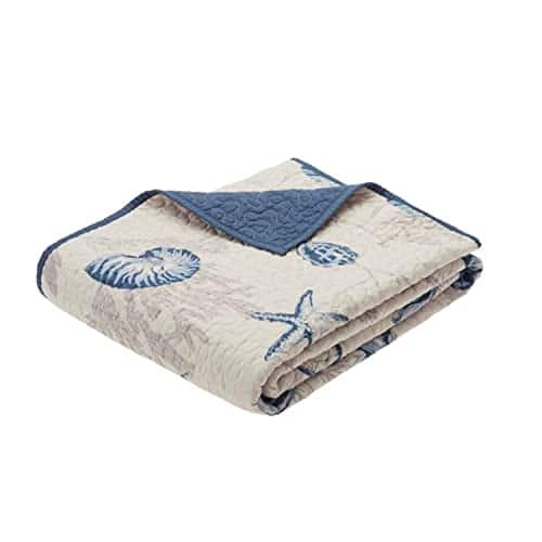 Pacoar Cade - Bayside Luxury Oversized Quilted Throw Navy Blue Soft Cozy Microfiber For Bed Couch Or Sofa 100% - Bayside Blue-60"x70"