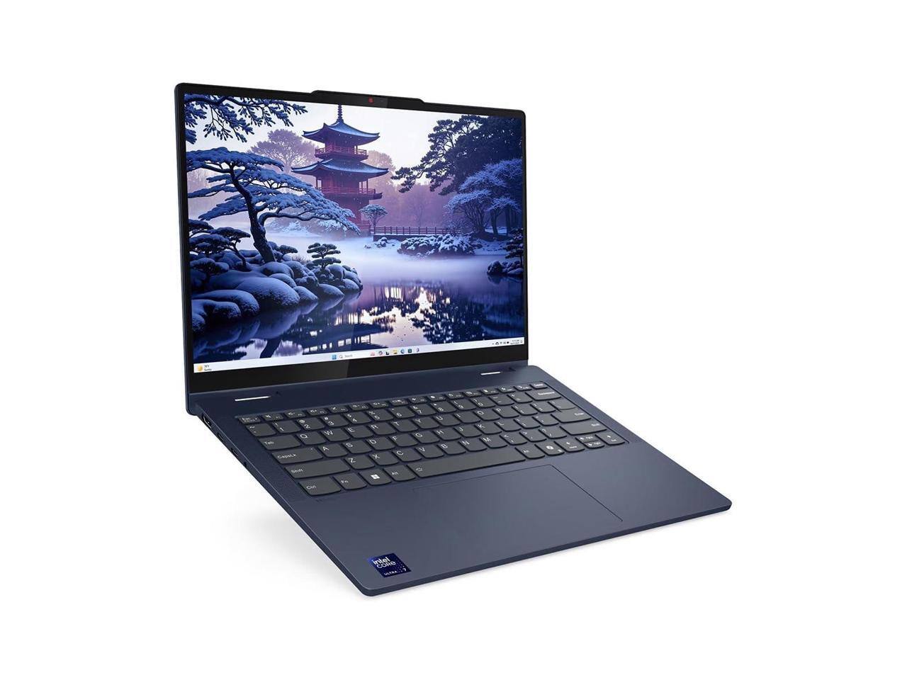 Alt View 4. Lenovo - Lenovo IdeaPad 5 14" Touchscreen - Intel Core Ultra 5 - 16GB - 512GB SSD - Windows 11 - Cosmic Blue - Slate Blue.