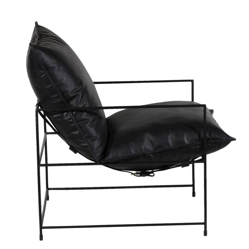Back. Porter Designs - Hagen Black Iron Frame Accent Chair - Black.