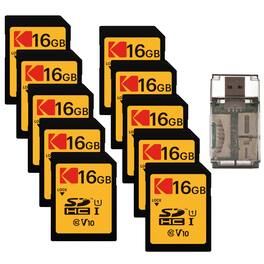 Kodak - 16GB Class 10 UHS-I U1 SDHC Memory Card with Card Reader Bundle