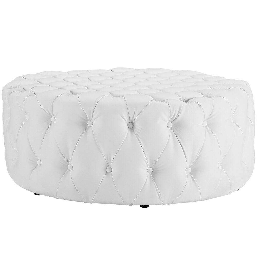 Alt View 1. Modway - Amour Upholstered Vinyl Ottoman - White.
