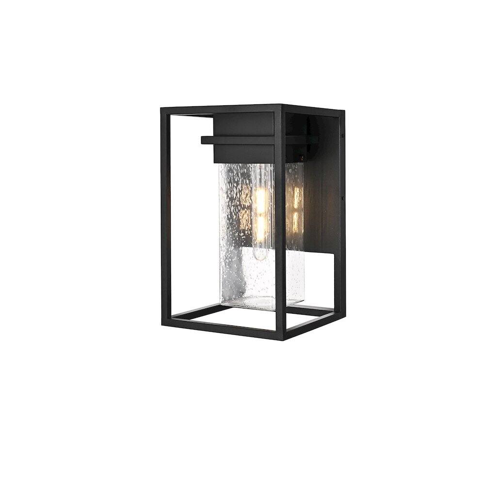 Angle. Elegant Lighting - Morse 10 Inch Outdoor Wall Sconce In Black - Black.