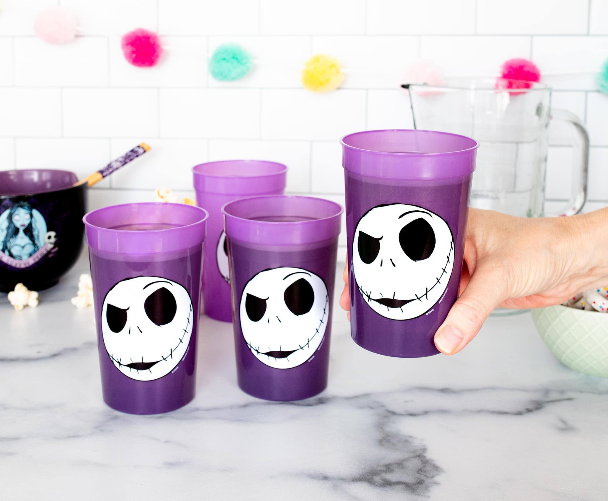 Alt View 4. Disney - Disney The Nightmare Before Christmas Jack Color-Changing Cups | Set of 4 - Purple.