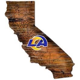 Fan Creations - Los Angeles Rams 23.5" x 23.5" Distressed State with Logo Sign - Multicolor