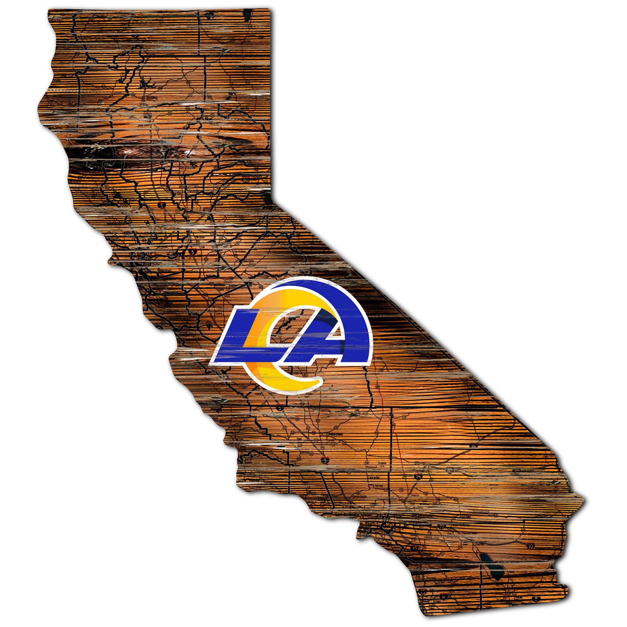 Los Angeles Rams 23.5" x 23.5" Distressed State with Logo Sign