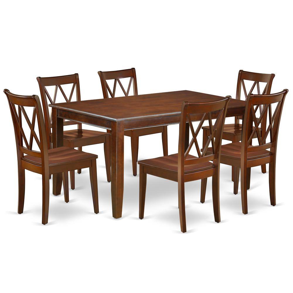 Back. East West Furniture - Dining Room Set Mahogany - Brown.