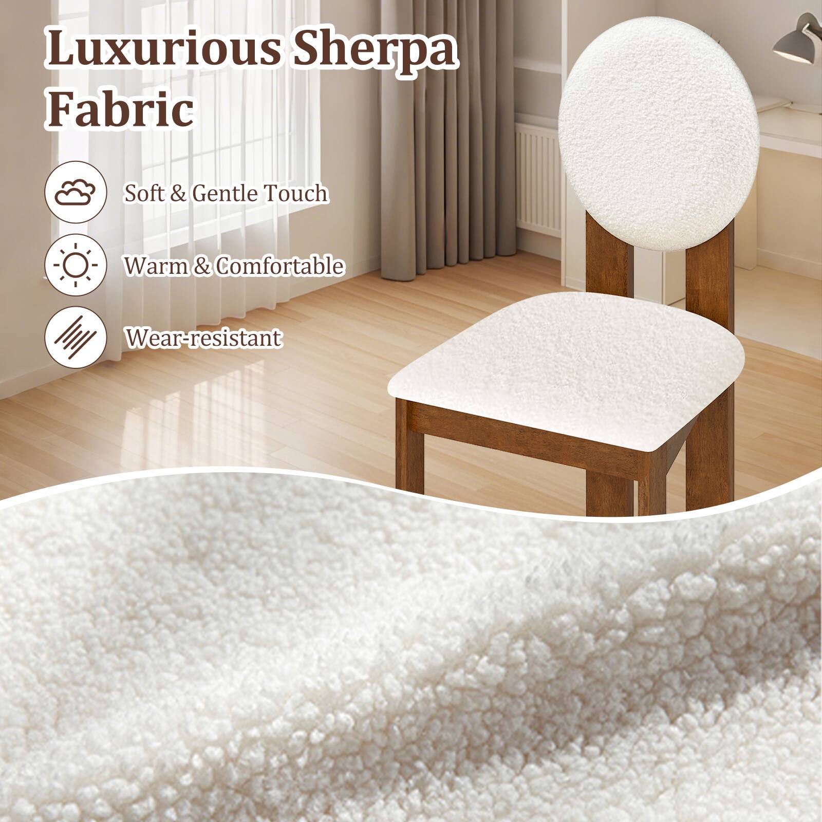 Luxurious Sherpa Fabric

- Soft & Gentle Touch
- Warm & Comfortable
- Wear-resistant