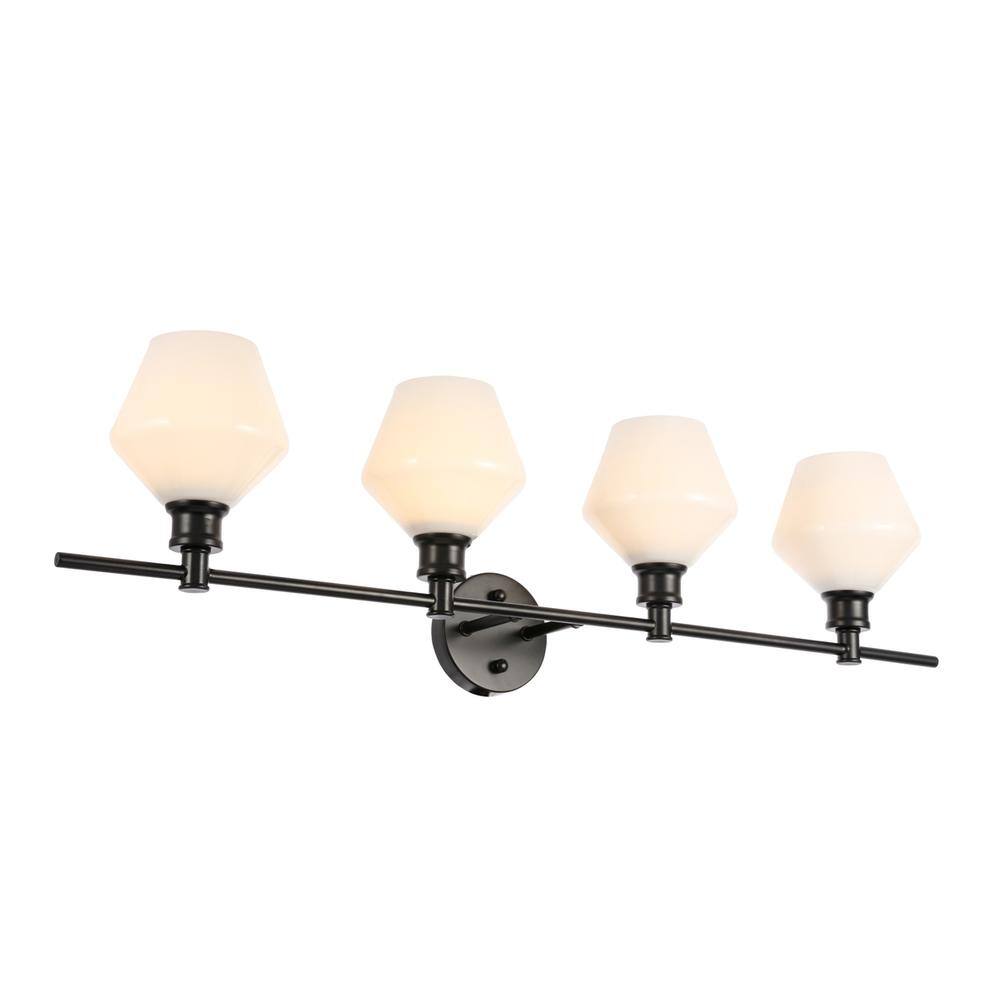 Alt View 6. Living District - Gene 4 light Black and Frosted white glass Wall sconce - Black And Frosted White Glass.