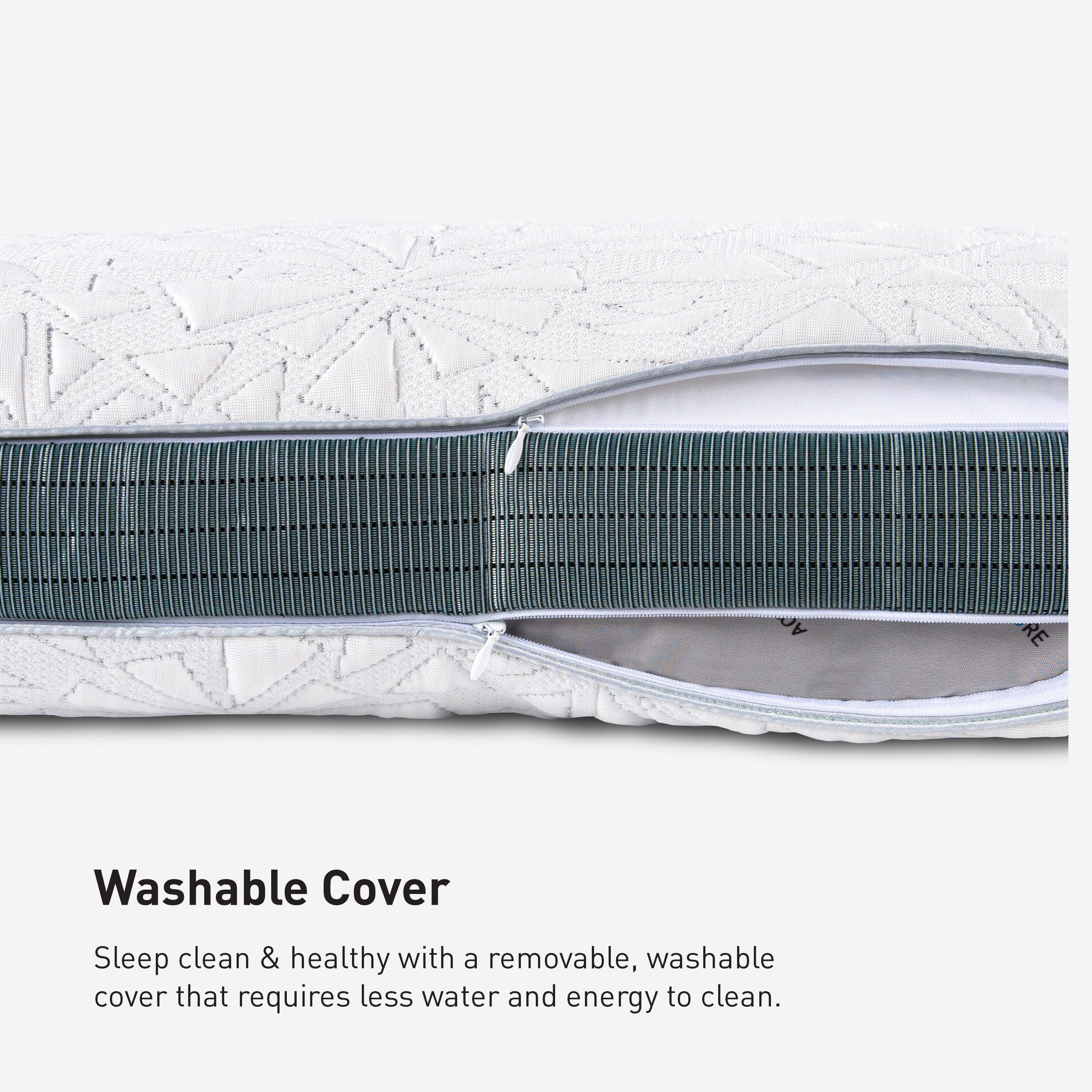 AO  
RE  
Washable Cover  
Sleep clean & healthy with a removable, washable cover that requires less water and energy to clean.