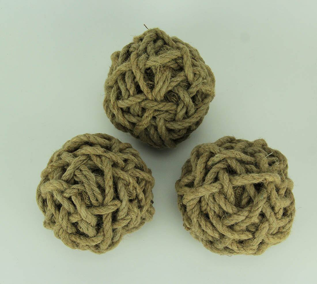 Alt View 1. A & B Home - 6 Inch Diameter Cole Twine Decorative Rope Balls Set of 3 - Khaki.