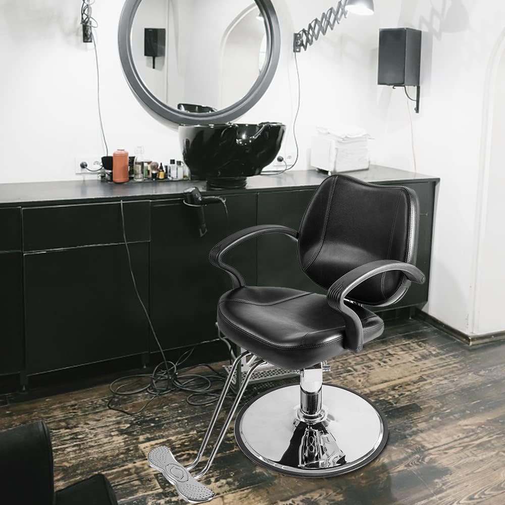 Angle. Winado - Heavy Duty Hydraulic Barber Chair Salon Chair with Thickened Seat & 360° Swivel, 6" Adjustable Height for Hair Stylists - Black.