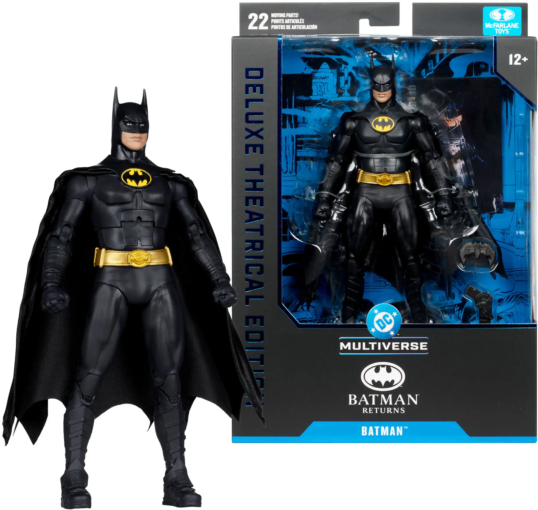 MOVING PARTS!
22 POINTS ARTICULES PINTES DL ARTICULACIN N iE DELUXE THEATRICAL EDITION
DC MULTIVERSE
BATMAN RETURNS
BATMAN
McFARLANE TOYS
12+