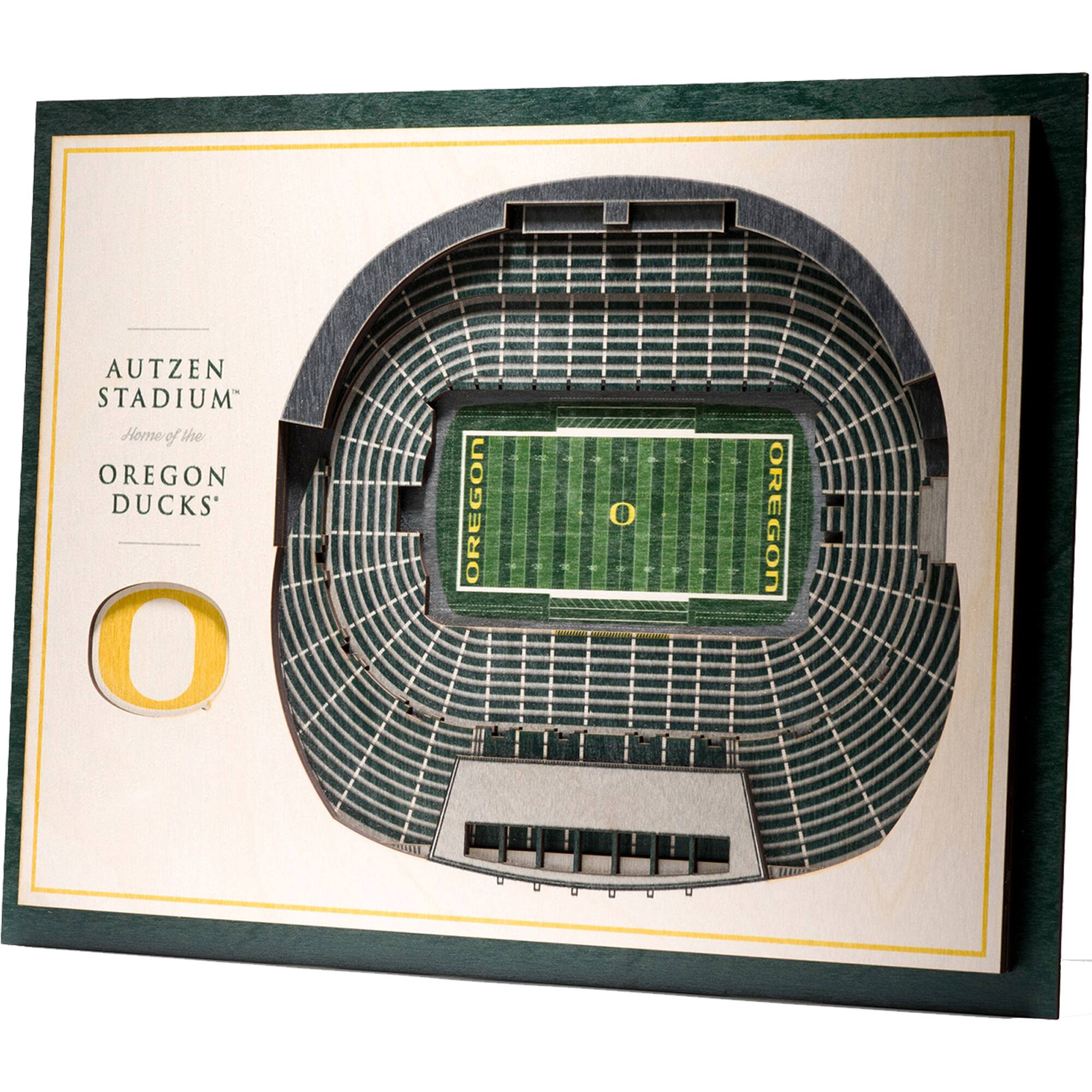 YouTheFan - Oregon Ducks 17'' x 13'' 5-Layer StadiumViews 3D Wall Art - Brown
