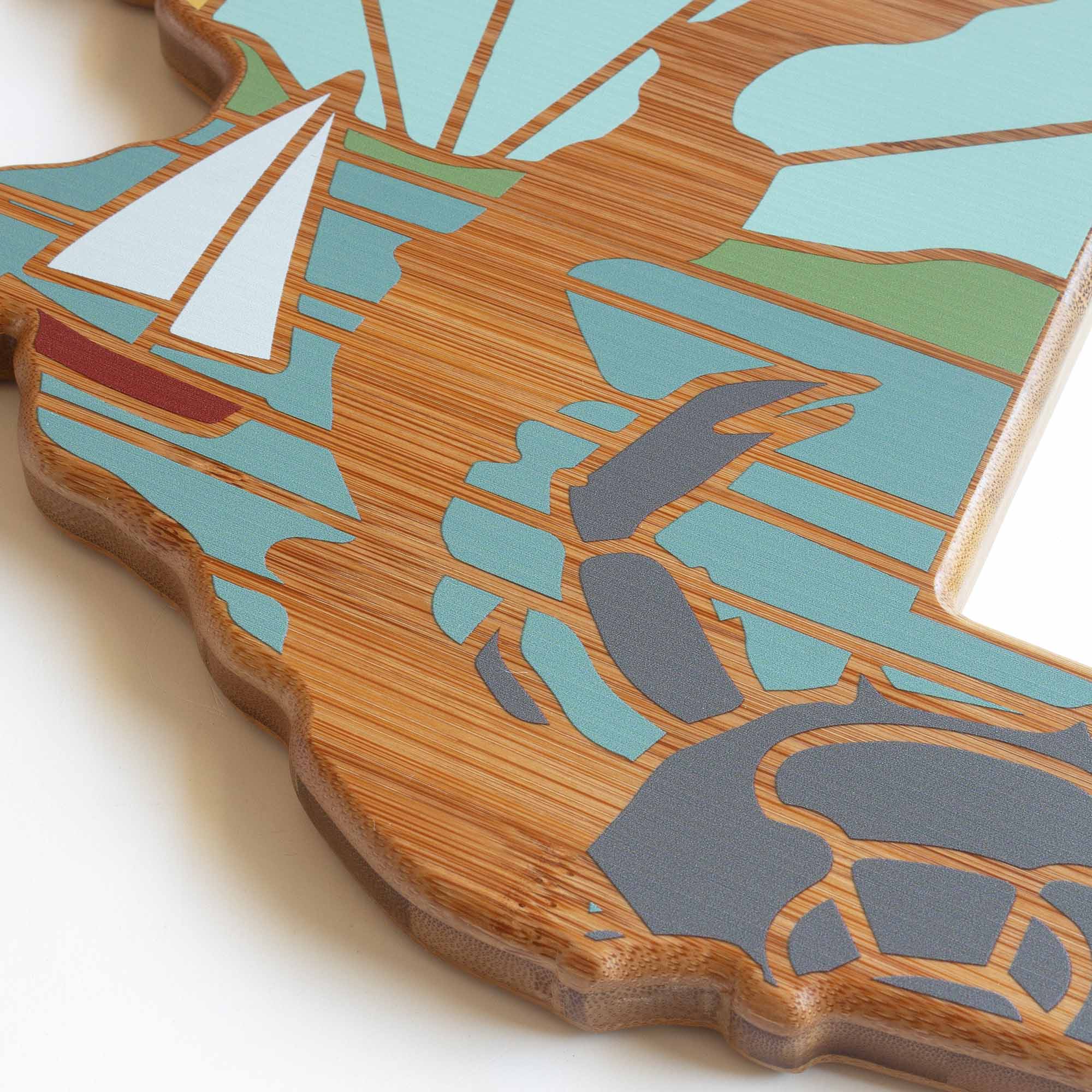 Alt View 1. Totally Bamboo - Maryland Cutting Board with Artwork by Summer Stokes.
