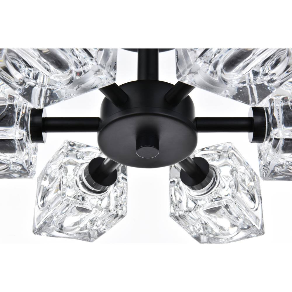 Alt View 6. Living District - Lyra 14 inch Flush Mount Ceiling Light in Black - Black.