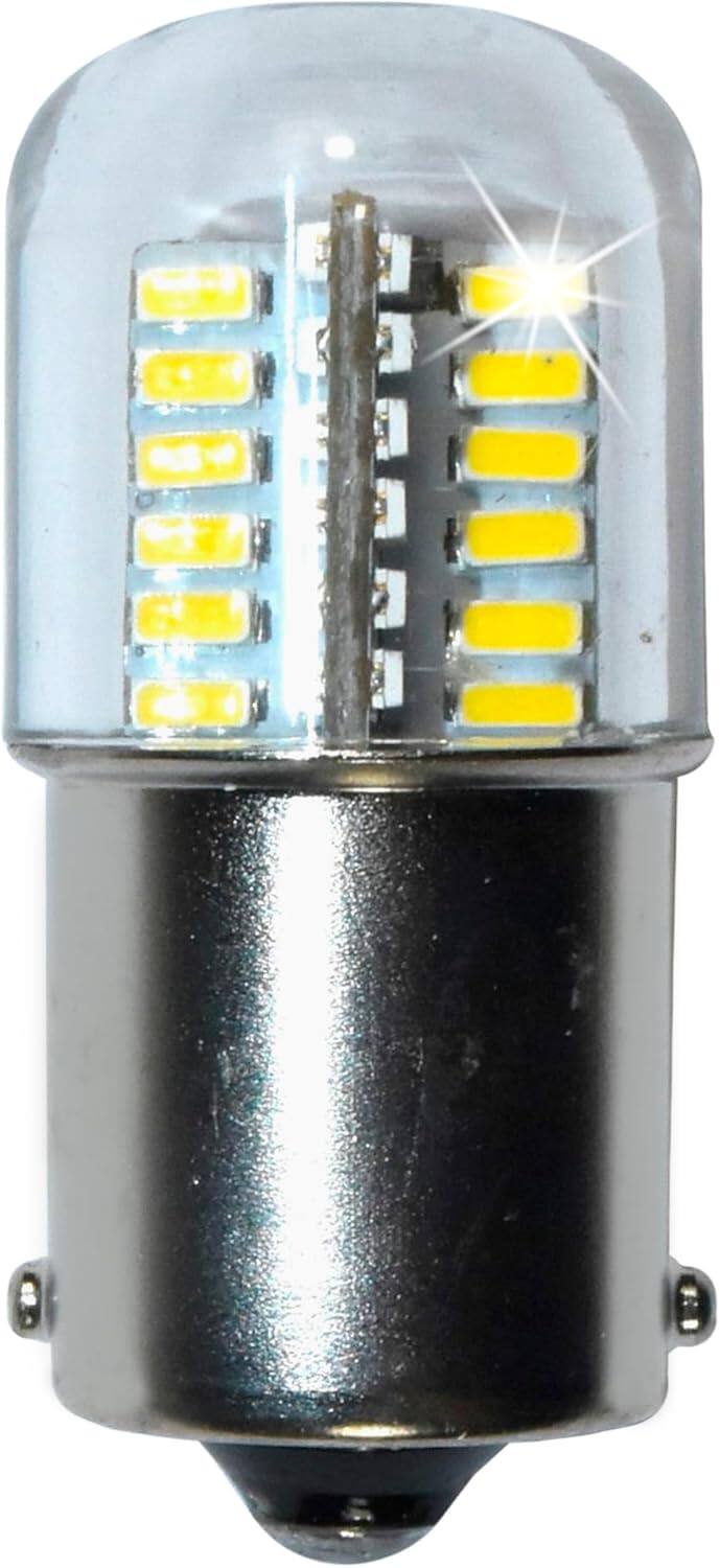 Front. HQRP - HQRP BA15s 48-LED Omni Bulb Soft White Clear Cover Replaces 1156/1141/1056/93/1093/1210 for Casita RV.