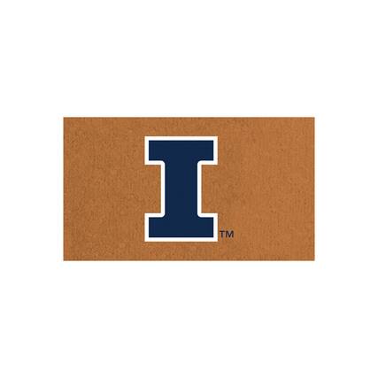 Front. Evergreen Enterprises - Illinois Fighting Illini 28" x 16" Team Logo Outdoor Coir Mat - Multicolor.
