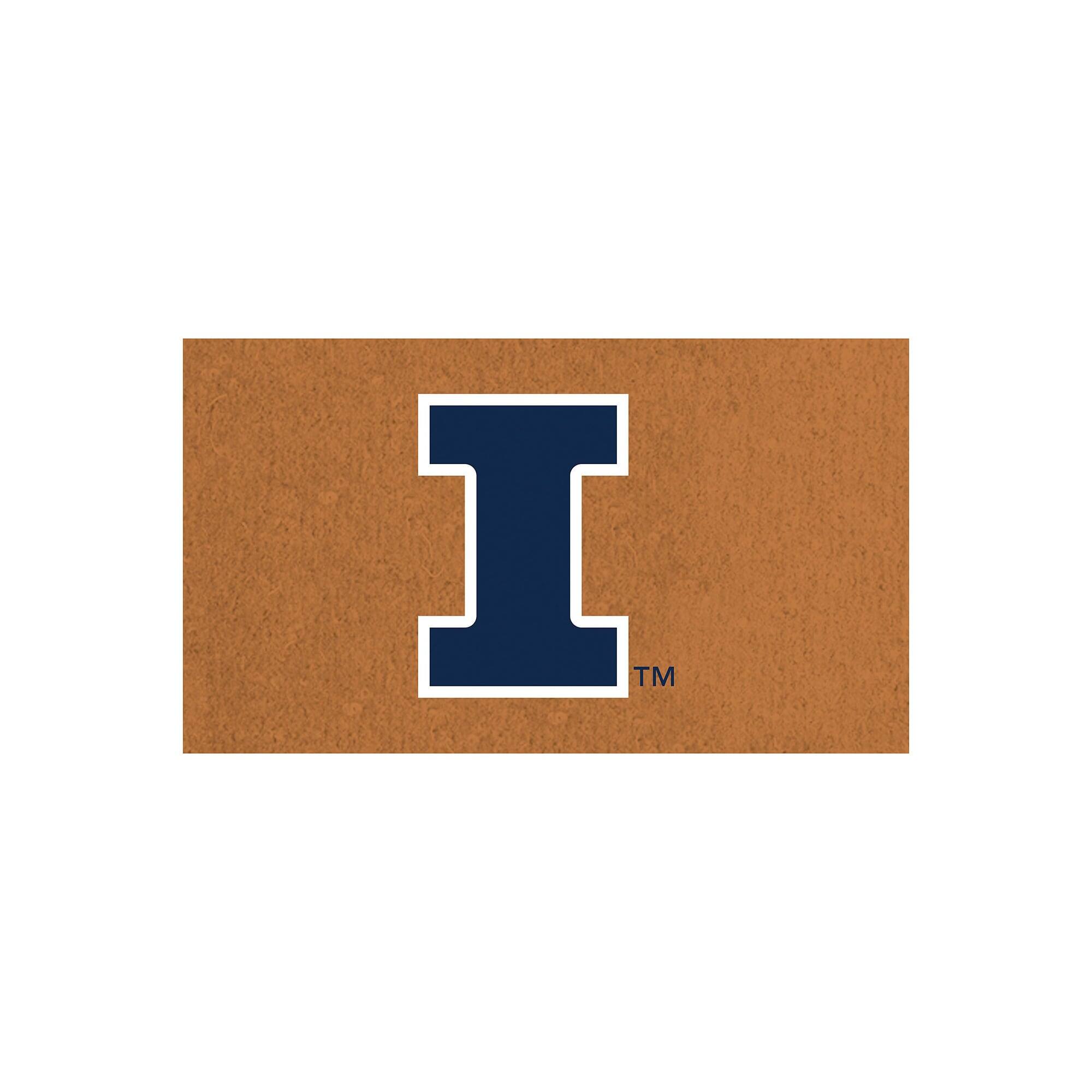 Front. Evergreen Enterprises - Illinois Fighting Illini 28" x 16" Team Logo Outdoor Coir Mat - Multicolor.