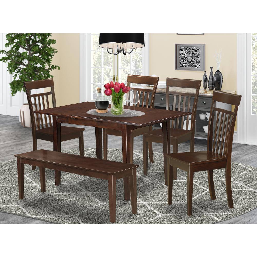 Left. East West Furniture - Dining Room Set Mahogany - Brown.