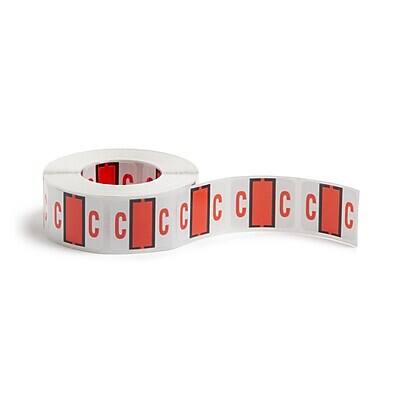 Front. Smead - BCCR Color Coded Alphabetic Labels, C, Dark Orange, 500/Roll - Orange.