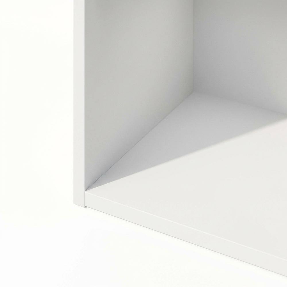 Alt View 2. FurniFact - Wooden bookcase with open shelves for versatile storage - White.