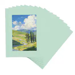 Unique Bargains - 10pcs Picture Frame Mats, 7x6 Inch Angled Cut Board for Photos Prints Watercolor Artwork Backing - Light Blue