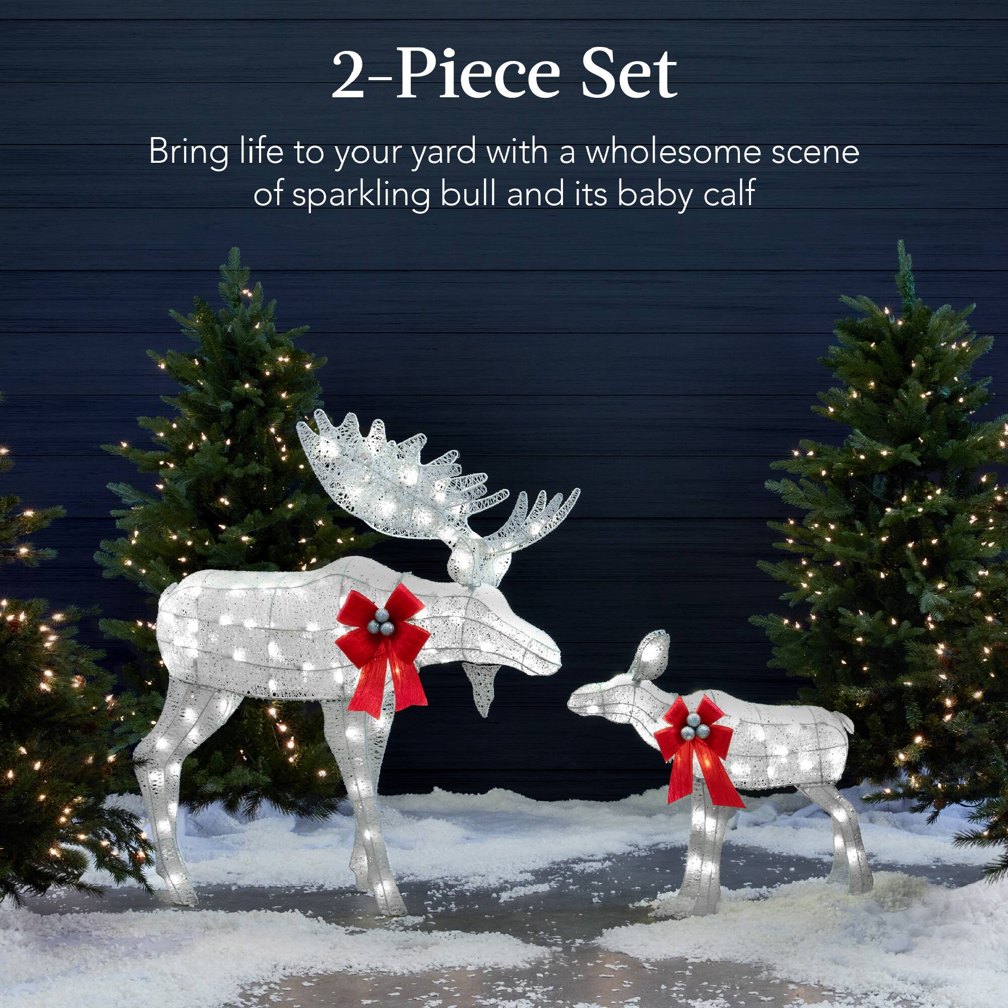 2-Piece Set

Bring life to your yard with a wholesome scene of sparkling bull and its baby calf