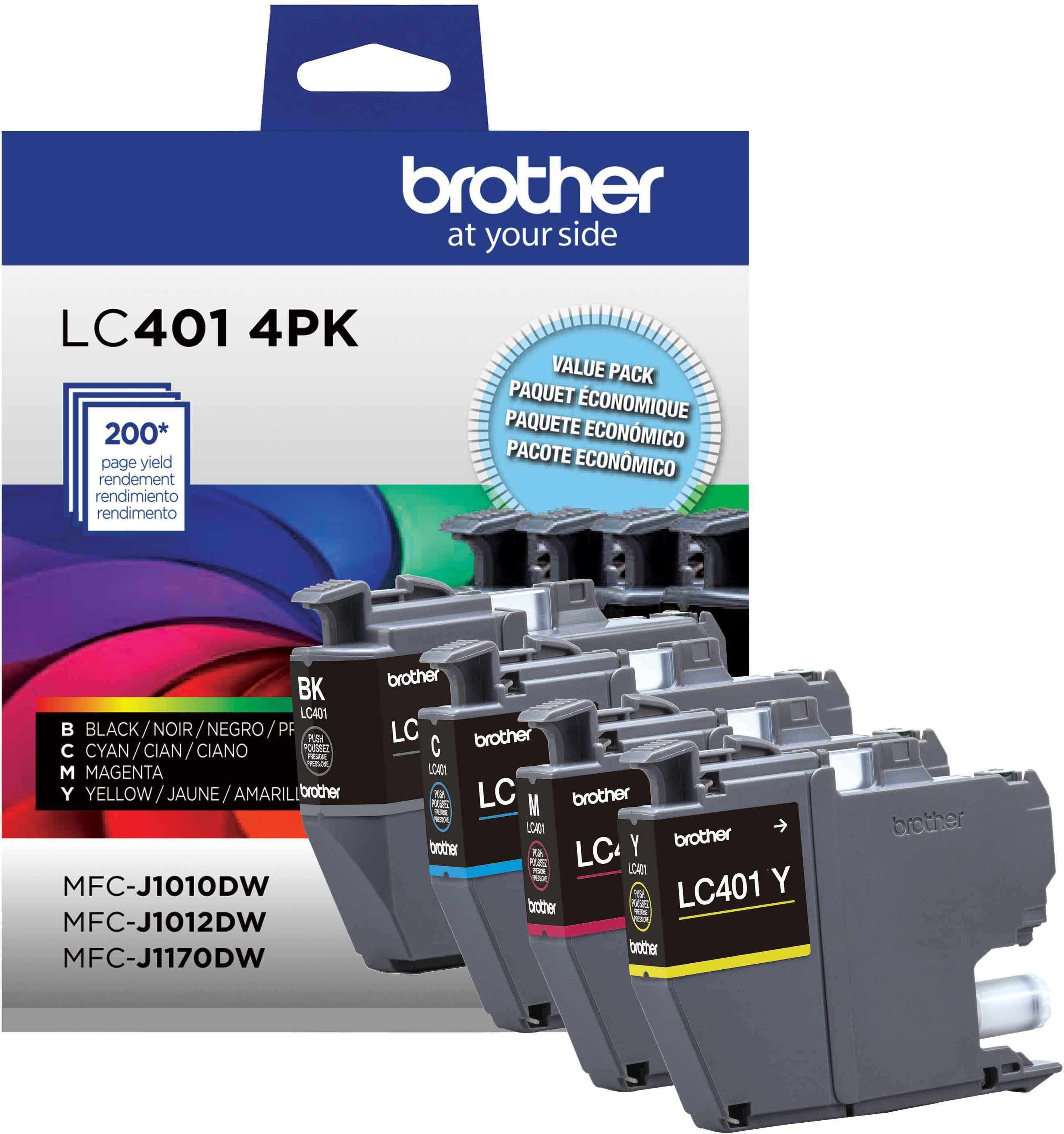 Brother - Genuine LC4014PKS Standard Yield 4-Pack Color Ink Cartridges - Black/Cyan/Magenta/Yellow