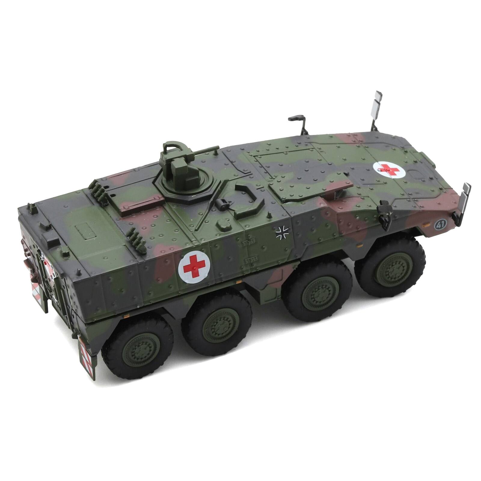 Alt View 2. Schuco - Tpz. Tank Boxer "Medic Unit - German Army" Green Camouflage 1/87 (HO) Scale Diecast Model Car by Schuco.