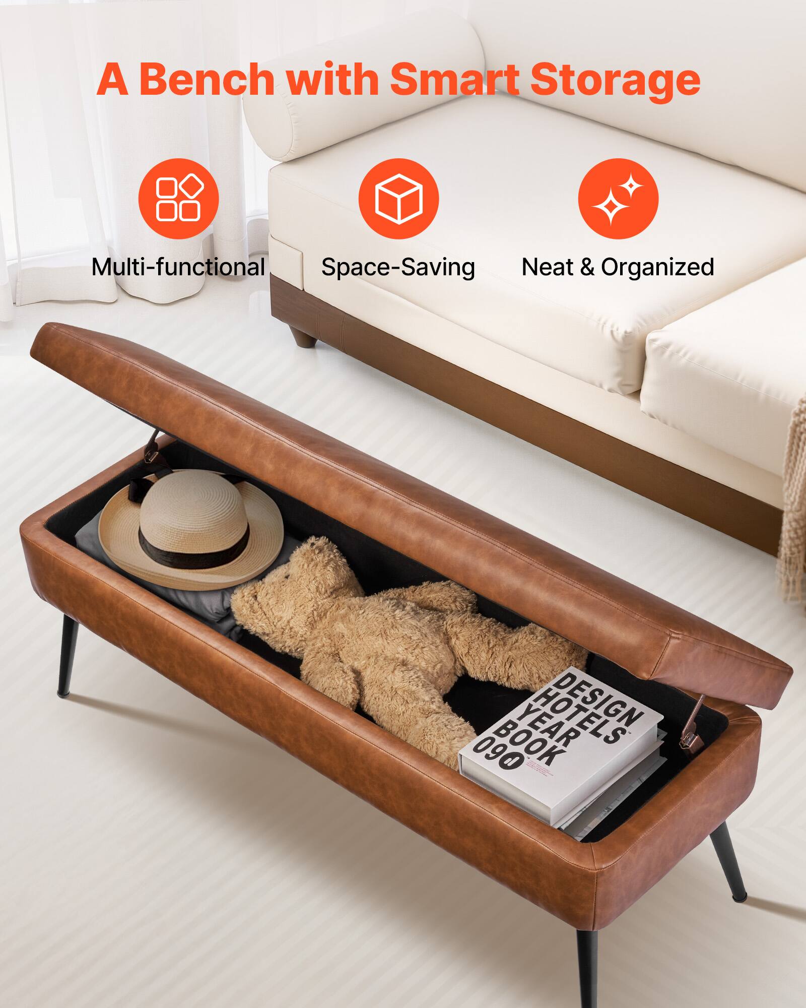 A Bench with Smart Storage

- Multi-functional
- Space-Saving
- Neat & Organized

DESIGN HOTELS YEAR BOOK 090