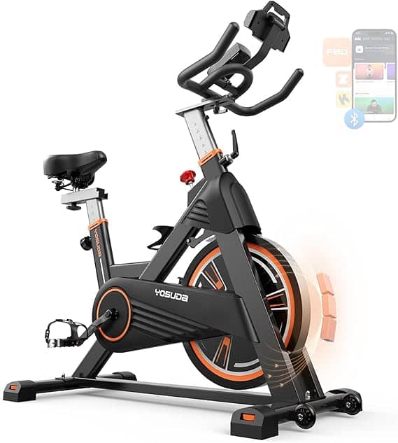 YOSUDA - PRO Magnetic Exercise Bike 350 lbs Weight Capacity - Indoor Cycling Bike Stationary with Comfortable Seat Cushion - Black