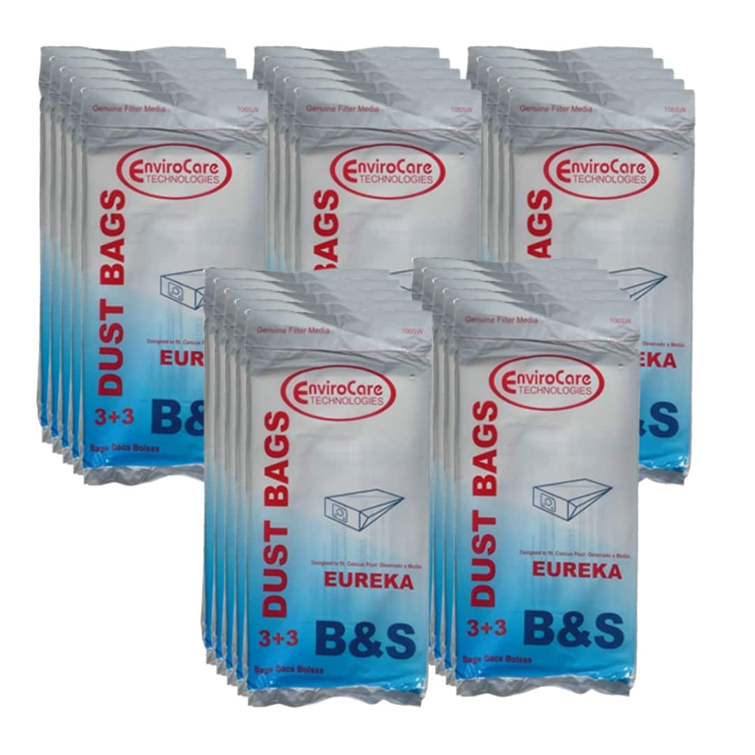 EnviroCare - 1/2-Case (25 Packs) Eureka B & S Allergy Canister Vacuum Bags + Filters – 75 Bags