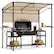 Front. Gymax - Gymax 7.8 x 4.4 FT Grill Gazebo Outdoor Patio BBQ Canopy w/ Metal Shelves for Backyard - Beige.