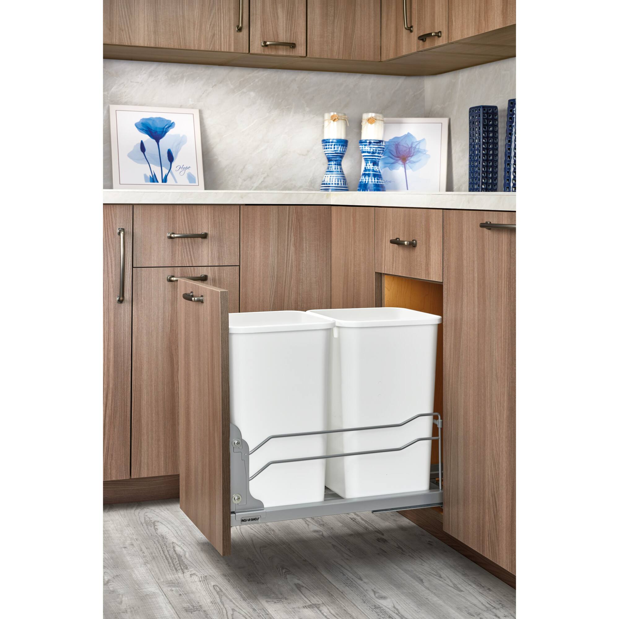 Alt View 7. Rev-A-Shelf - Rev-A-Shelf Double Pullout Trash Can 27 qt. with Soft-close, 53WC-1527SCDM-213 - Orion Gray.
