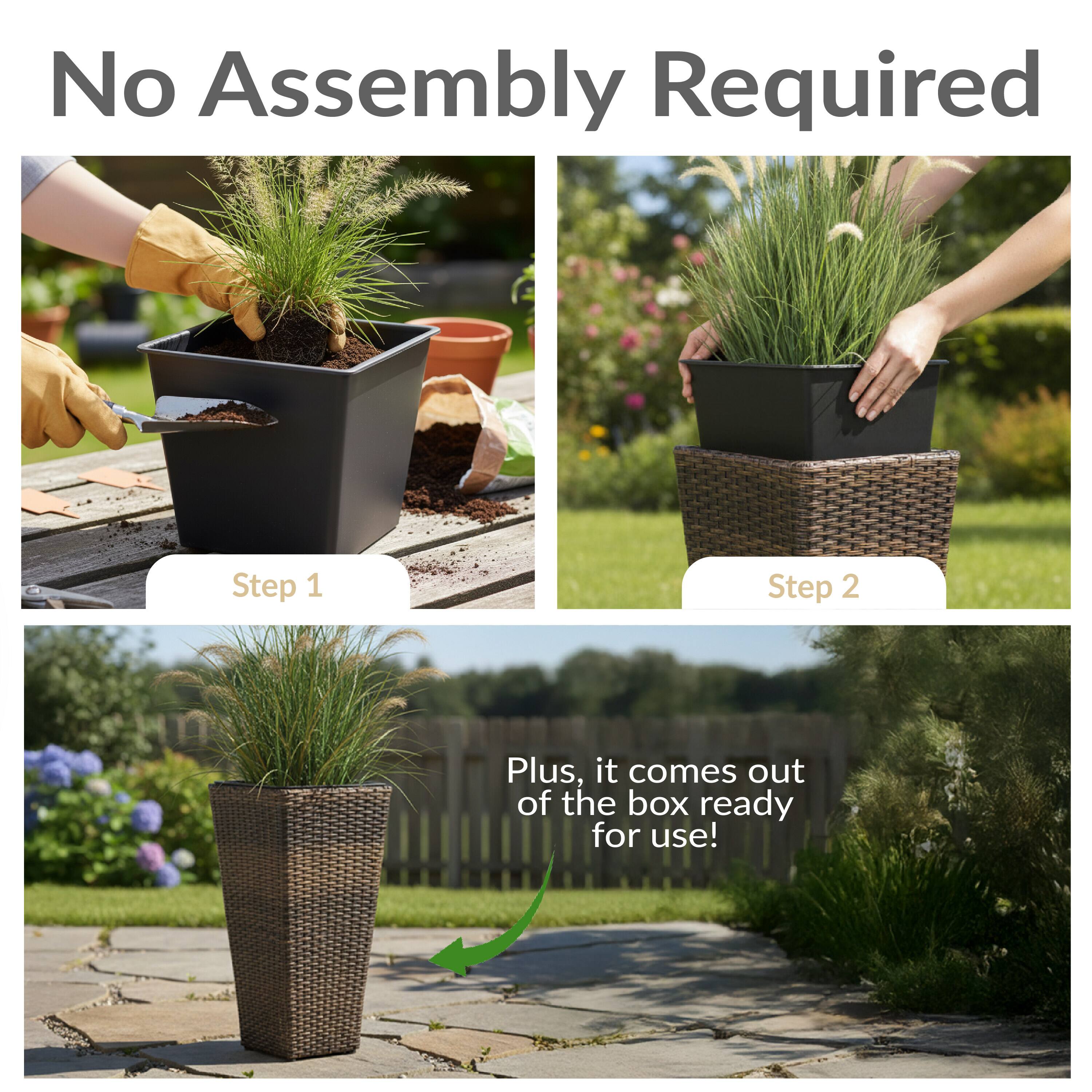 No Assembly Required

Step 1

Step 2

Plus, it comes out of the box ready for use!
