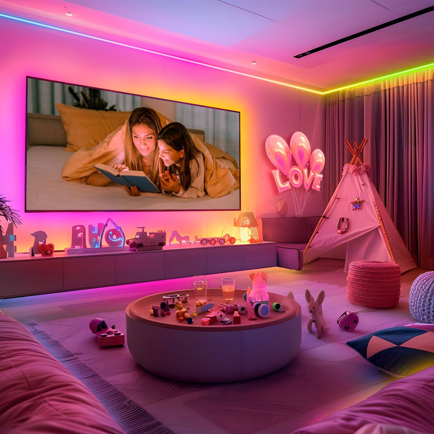 Front. Stylel Star - LED Lights Music Sync Smart RGB Strip for Bedroom - Smart RGB LED Strip Lights with App Control & Music Sync.