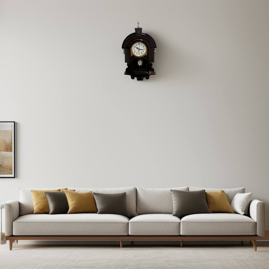 Angle. FC Design - 26.5"H Dark Gold & Brown Vintage Mantel-Style Pendulum Clock - Multicolor.