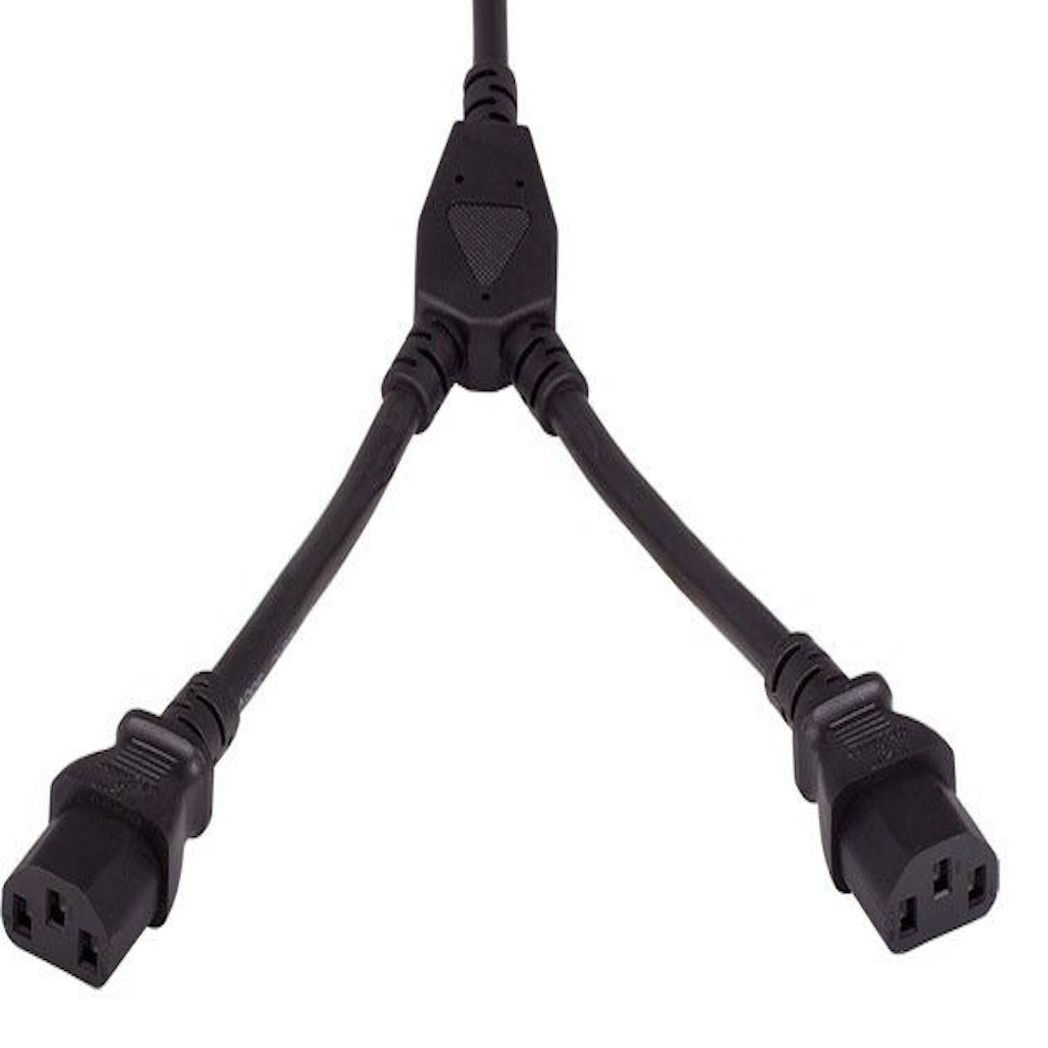 Angle. Sanoxy - SANOXY Cables and Adapters; 6ft Power Extension Cord Splitter Cable 16 AWG IEC320 C14 to IEC320 C13 x 2 - Black.