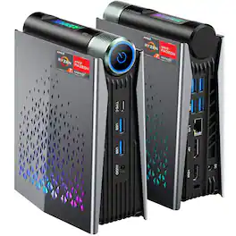 ACEMAGIC - S3A Mini Gaming PC - AMD Ryzen 7 H 255 (8C/16T,up to 4.90 GHz) - 16GB LPDDR5 RAM 512GB SSD - AMD Radeon 780M with 3-Mode - Black