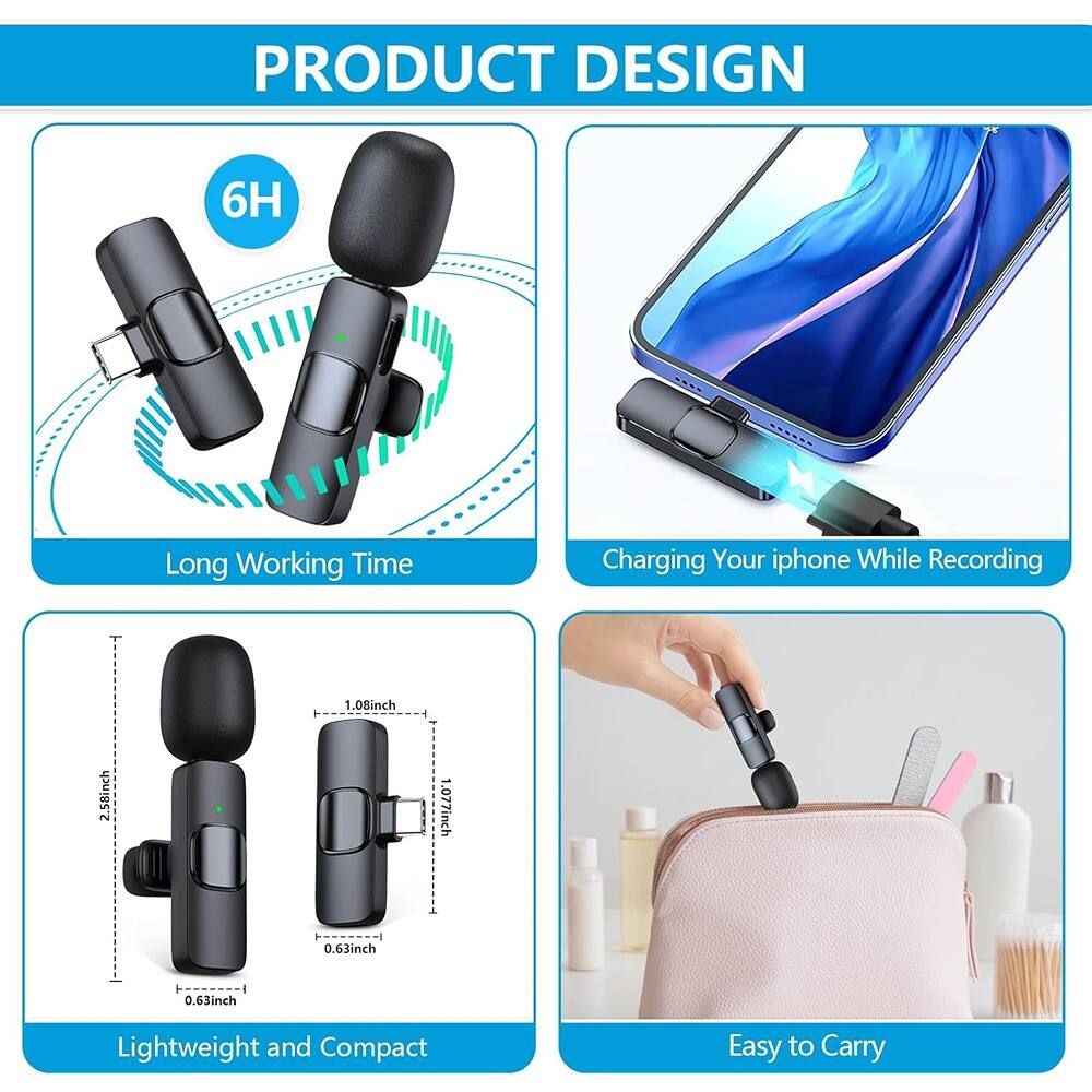 Left. MOSZAR LLC - Lapel Microphone – Mini Noise-Reducing Clip-On Mic for iPhone & iPad Plug & Play.