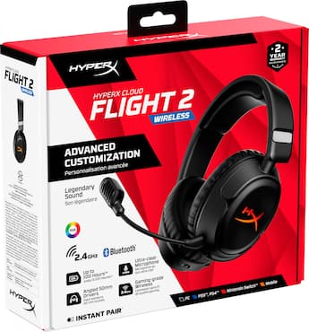HyperX Cloud Flight 2 Wireless Gaming Headset for PC, PS5, PS4 HyperX Cloud Flight 2 Wireless Gaming Headset for PC, PS5, PS4