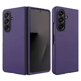 Kitcheniva - Premium Matte Flip Snap-On Case With Tempered Glass For Samsung Galaxy Z Fold 7 - Dark Purple