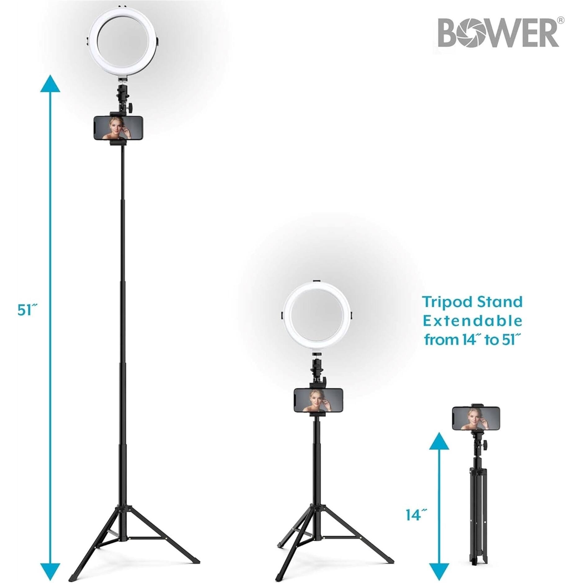 BOWER  
Tripod Stand Extendable from 14" to 51"
