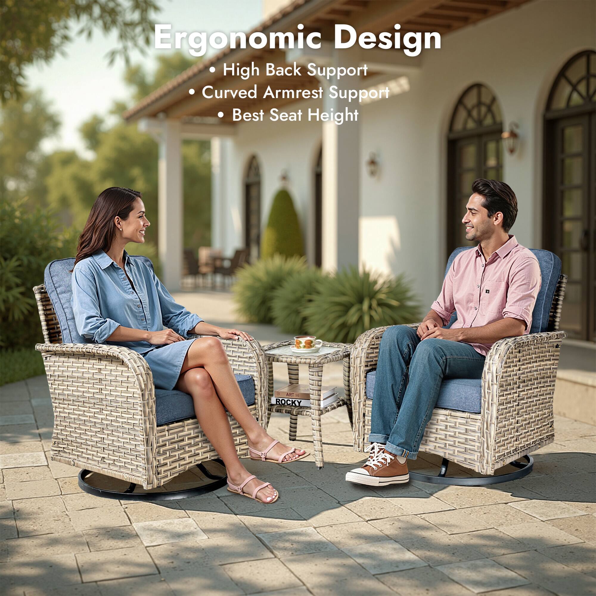 Ergonomic Design  
- High Back Support  
- Curved Armrest Support  
- Best Seat Height