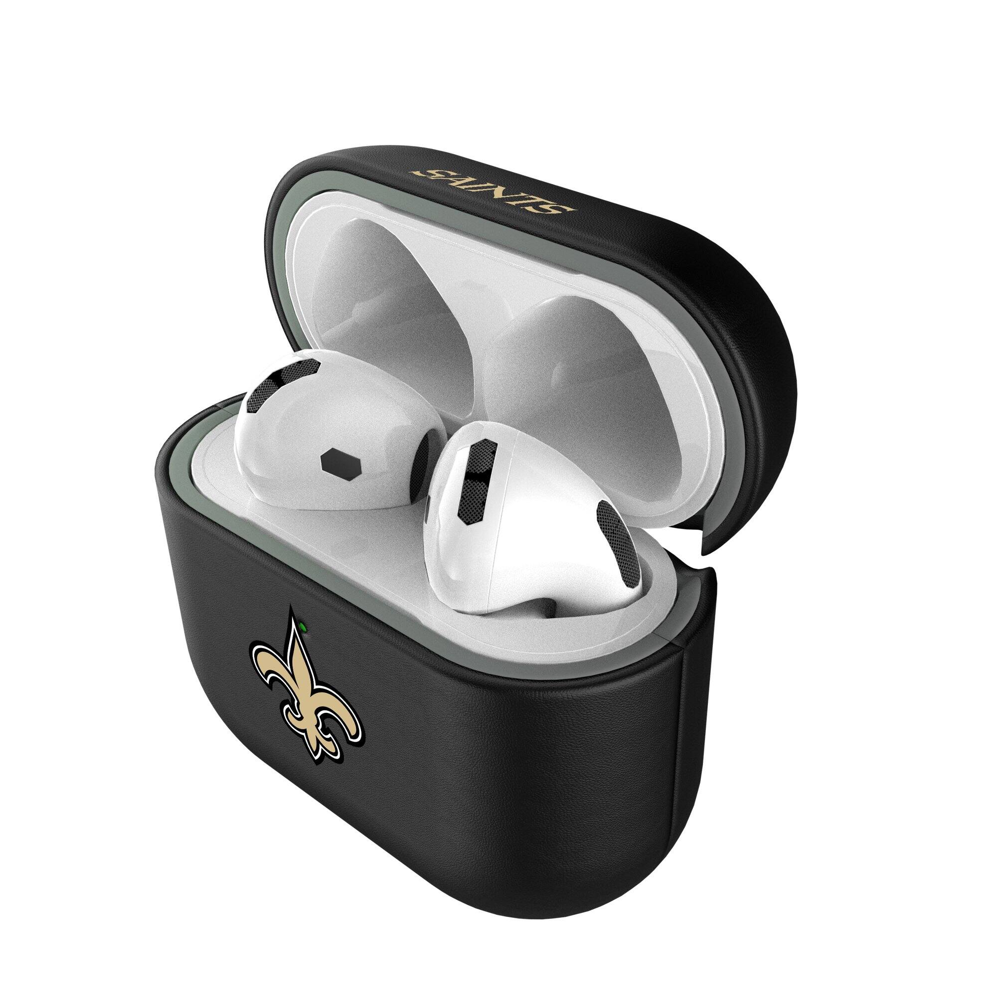 Alt View 3. Keyscaper - New Orleans Saints New Orleans Saints Insignia AirPods 4th Generation Case Cover - No Size - Black.