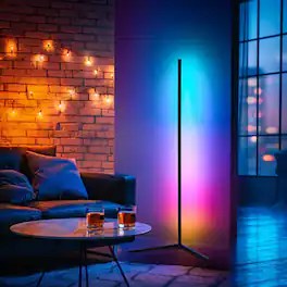 Lamp Depot - Set of 2 RGB Color-changing Corner Floor Lamp