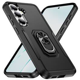 Dteck - for Samsung Galaxy S26+ Heavy Duty Phone Case with Foldable Metal Ring Stand,Fit Magnetic Car Holders,Shockproof Cover - Black