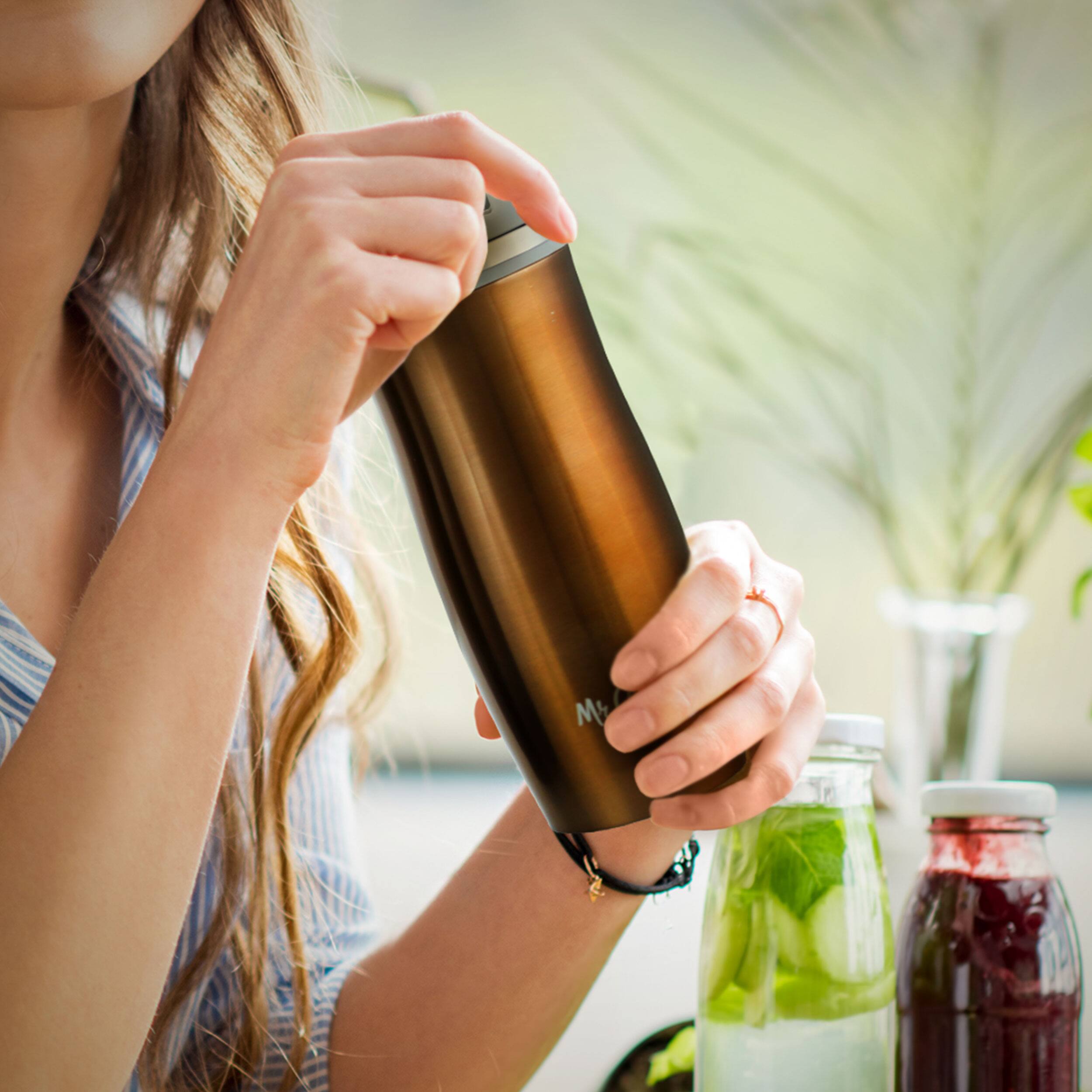 Alt View 7. Brentwood - Mr. Coffee Kendrick 4 Piece Stainless Steel 10 Ounce Thermal Travel Tumbler Cup Set in Assorted Colors - White.